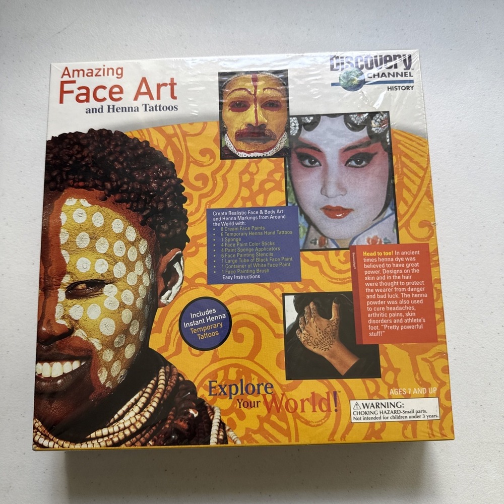 henna‎ tattoo kit And Amazing Face Art Discovery Channel New Sealed